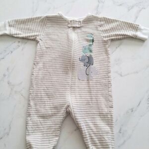 Gerber Gray and White Striped Baby Footie